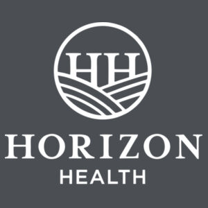 Horizon Health White Left Chest Print on a Port & Company® - Core Fleece Crewneck Sweatshirt Design