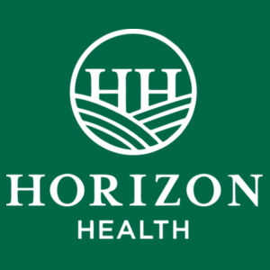 Horizon Health White Left Chest Print on a Port & Company® - Core Cotton Tee Design
