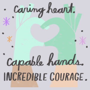 Caring Heart Capable Hands (Left Chest Logo - Full Back Print) on a Port & Company® - Core Fleece Crewneck Sweatshirt Design