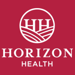 Horizon Health Logo Left Chest & Full Back Print on a Gildan® - Softstyle ® T Shirt Design