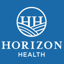 Horizon Health Logo Left Chest & Full Back Print on a Port & Company® - Core Cotton Tee Design