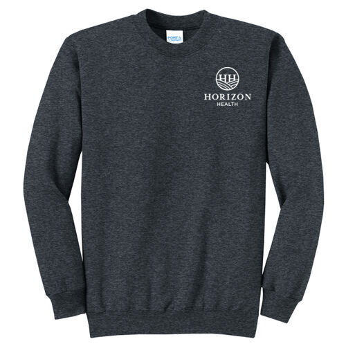 Horizon Health White Left Chest Print on a Port & Company® - Core Fleece Crewneck Sweatshirt Thumbnail